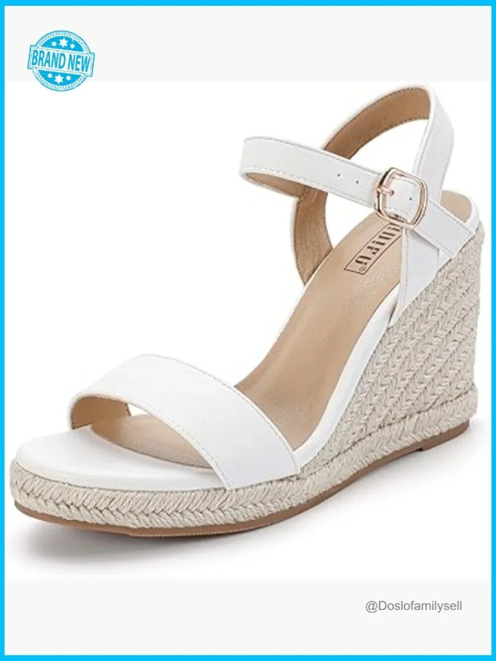 Espadrille Wedge Sandals Open Toe Platform Slingback Buckle Summer Casual Chic